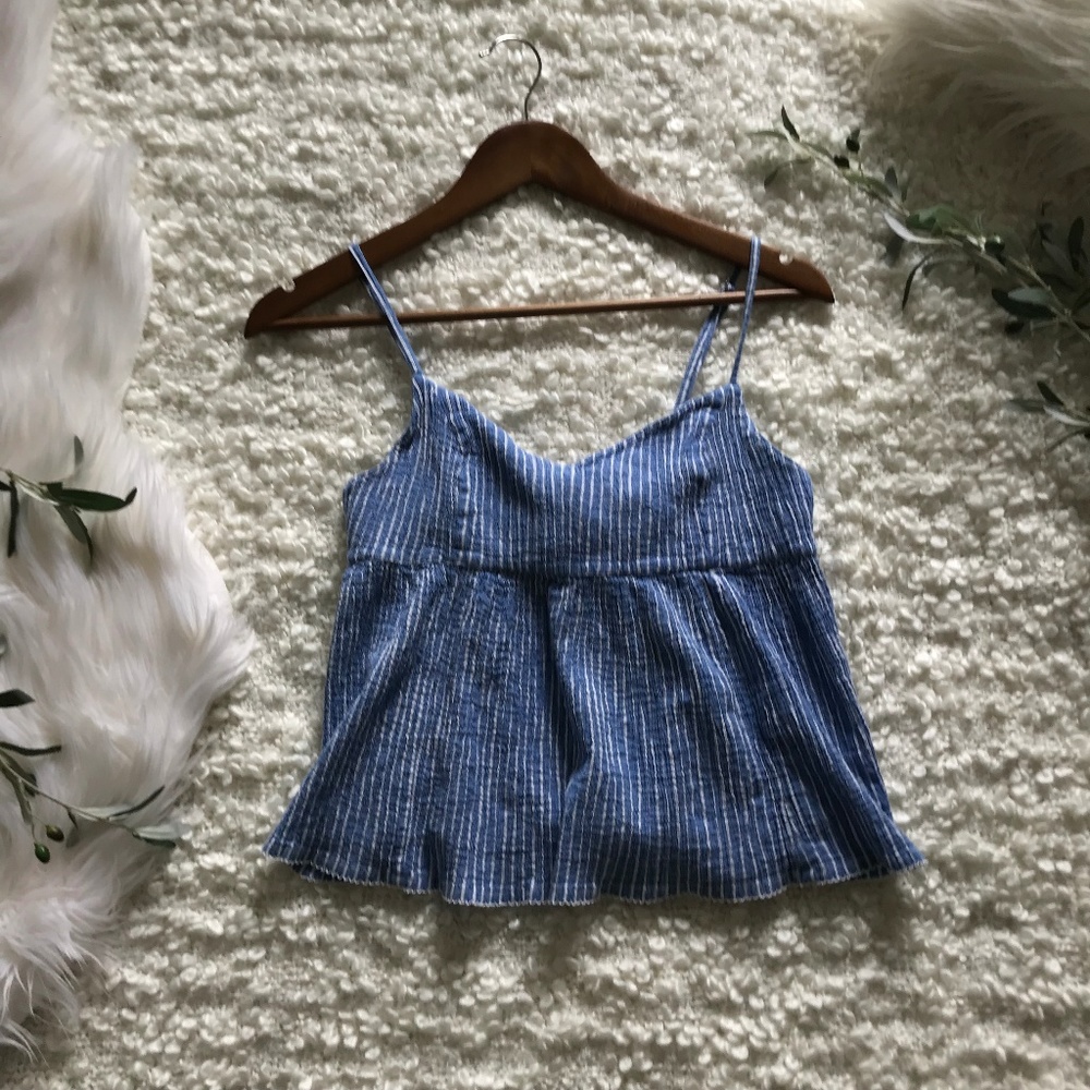 Abercrombie & Fitch Blue & White Stripe Tank